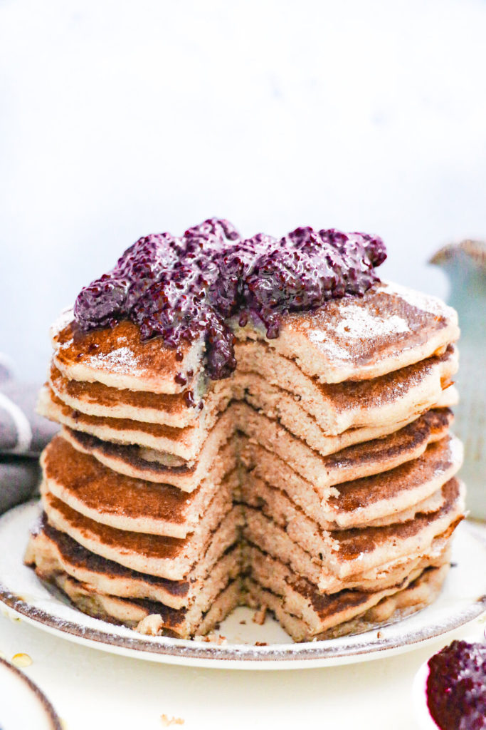 Buckwheat pancakes with Blueberry Compote