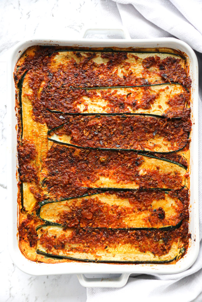 Eggplant and zucchini no pasta lasagne